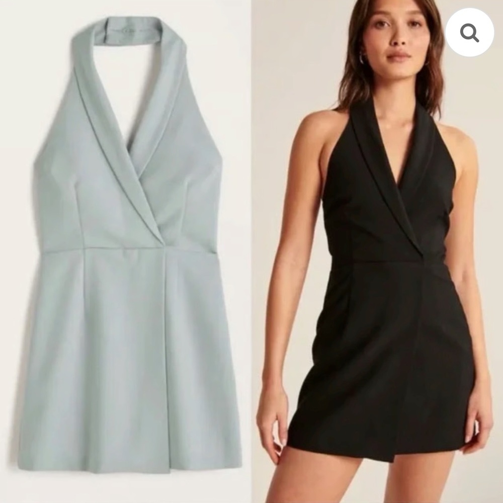 Abercrombie & Fitch Halter Blazer Skort Dress - Light Green
